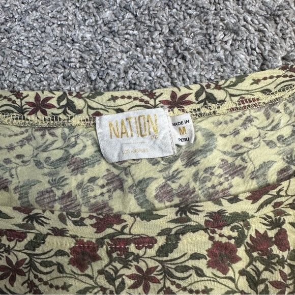 NATION LTD dallyce romance tee in vintage fleur Medium yellow floral cottagecore - Picture 11 of 14